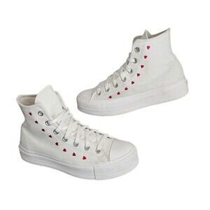 Converse Chuck Taylor All Star Shoes Womens Size 9 Hearts Platform Sneakers